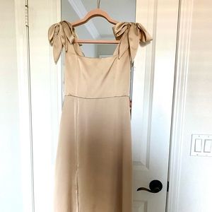 Show Me Your Mumu Claire Midi Dress in Champagne Luxe